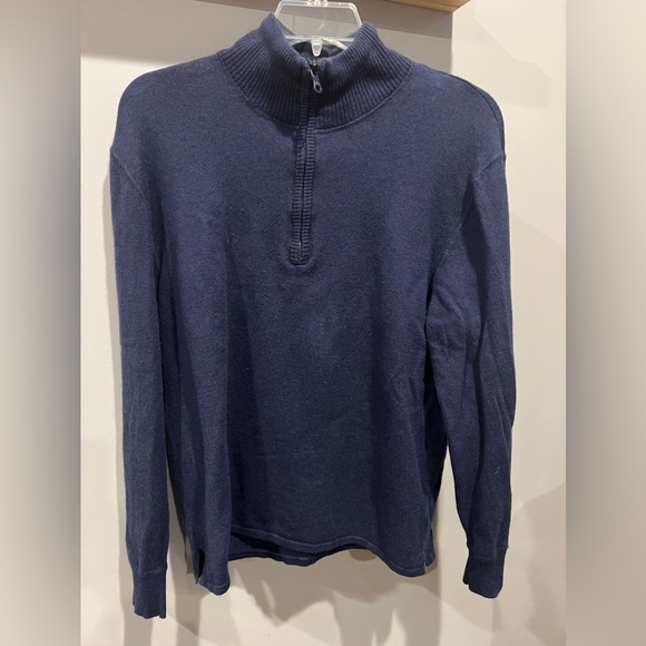 Men’s The North Face Navy 1/4 Zip Long Sleeve Sweater Size L. Cotton/Wool. - Picture 1 of 8